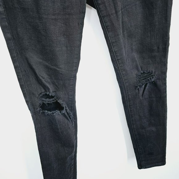 Adriano Goldschmied AGED Denim The Legging Skinny Ankle Jean 27 Black Distressed - Picture 6 of 11